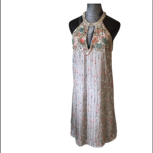 Vintage Cocktail Dress with Beaded Design - Picture 1 of 9